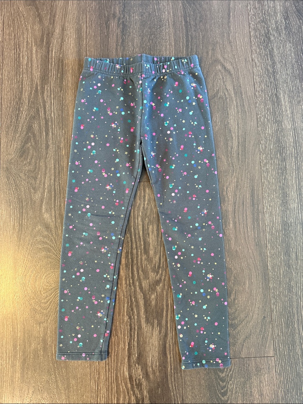jumping beans Gray Leggings with Pink, Teal & Gold Confetti Dots
